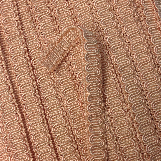GIMP BRAID Scroll 15mm Soft Peach Per meter / Mollies New Zealand