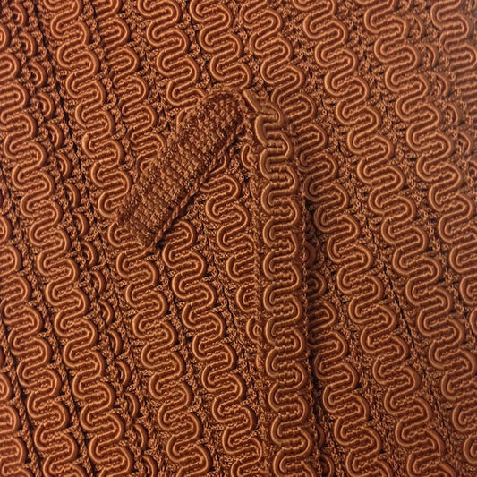 GIMP BRAID Scroll 15mm Mid Brown Per meter / Mollies New Zealand