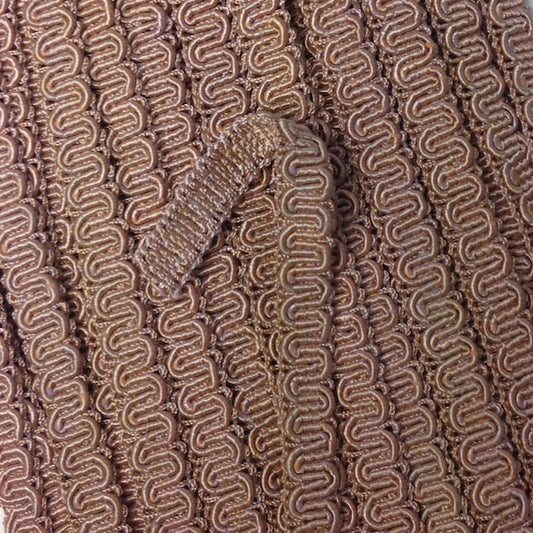 GIMP BRAID Scroll 15mm Toffee Per meter / Mollies New Zealand