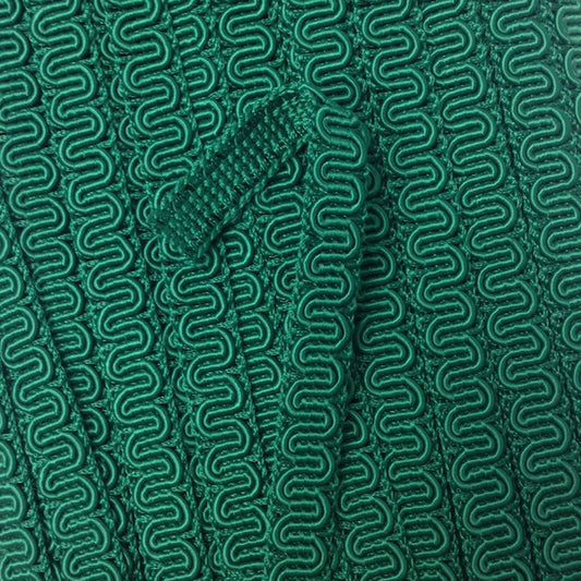 GIMP BRAID Scroll 15mm Leaf Green Per meter / Mollies New Zealand