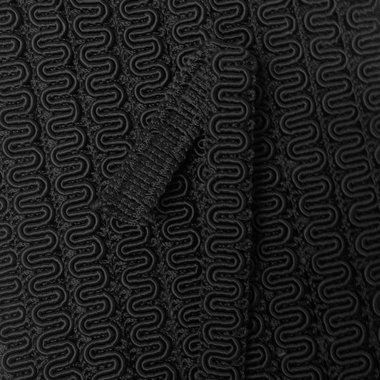 GIMP BRAID Scroll 15mm Black Per meter / Mollies New Zealand
