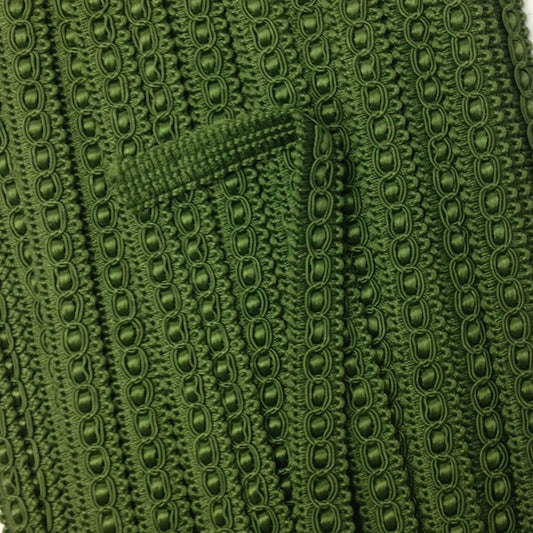 GIMP BRAID Fancy 15mm Evergreen Per meter / Mollies New Zealand