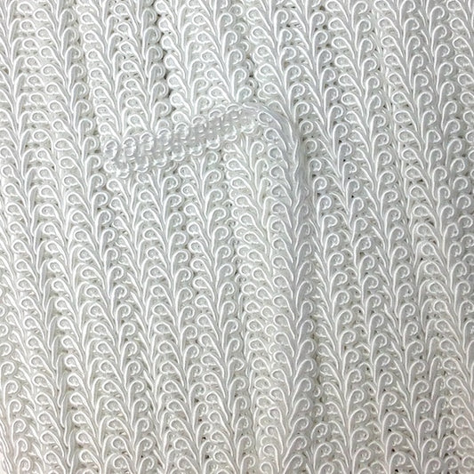 GIMP BRAID French 12mm White Per meter / Mollies New Zealand