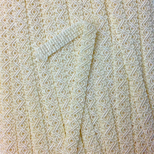 GIMP BRAID Ziggy 12mm Only Cream Per meter / Mollies New Zealand