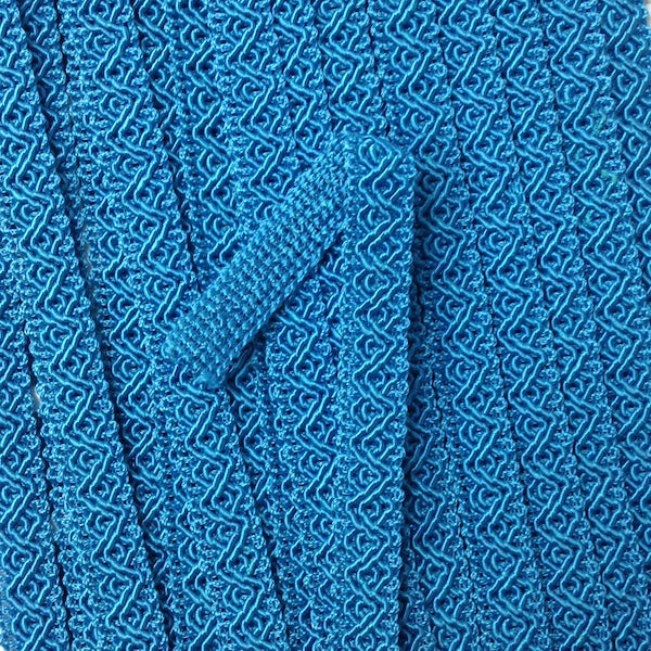 GIMP BRAID Ziggy 12mm Turquoise Per meter / Mollies New Zealand