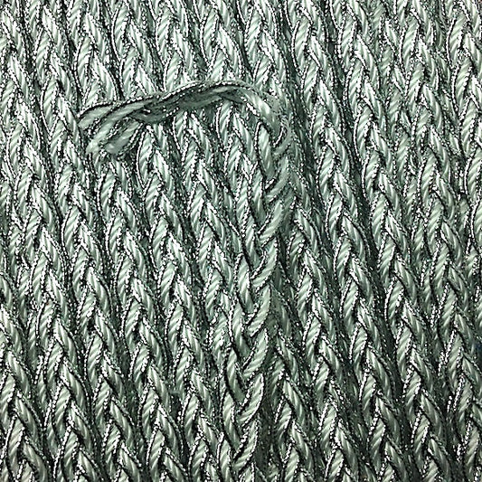 GIMP BRAID Plaited 8mm White/Silver Per meter / Mollies New Zealand