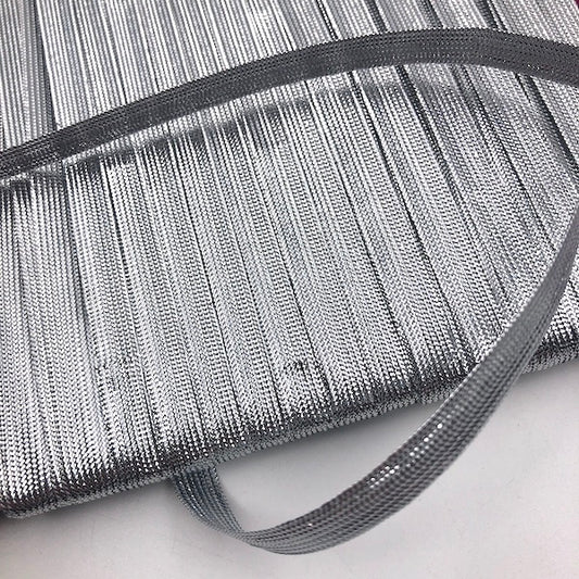 GIMP BRAID Metallic 8mm Lurex Silver Per meter / Mollies New Zealand