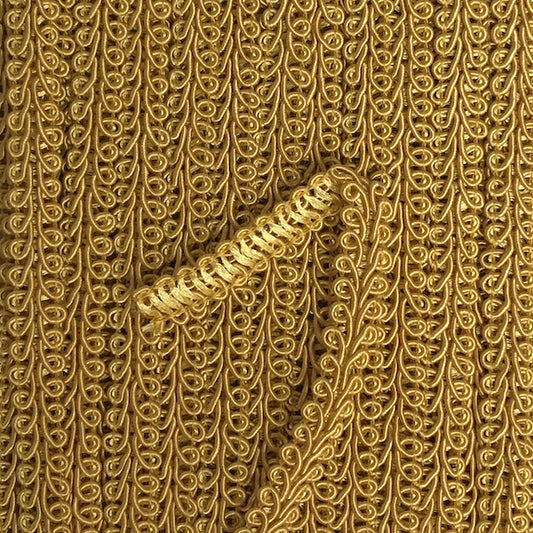 GIMP BRAID French 8mm Old Gold Per meter / Mollies New Zealand