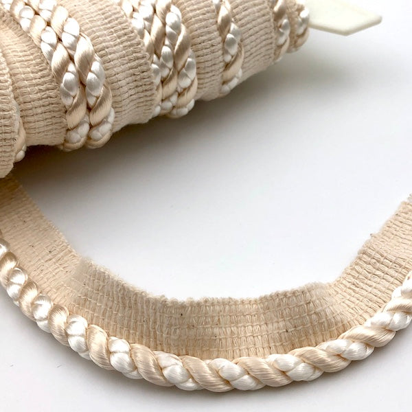 FLANGED CORD Ivory and Maize Per meter 7mm / Mollies New Zealand