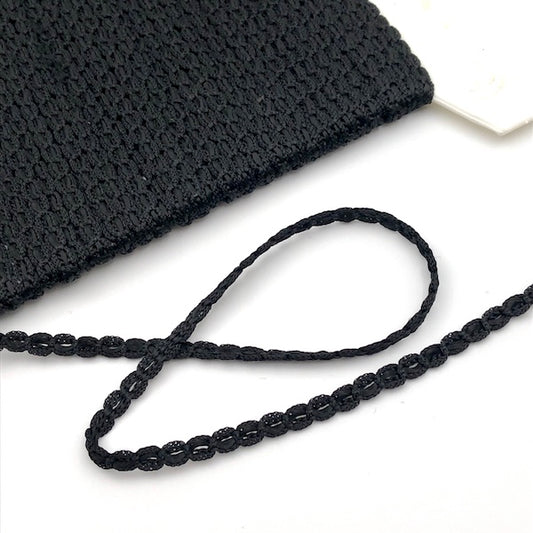 GIMP BRAID Looped 5mm Black Per meter / Mollies New Zealand
