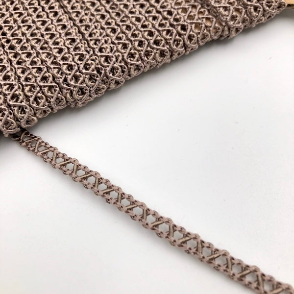 GIMP BRAID Lattice 4mm Beige Per meter / Mollies New Zealand