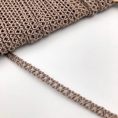 GIMP BRAID Lattice 4mm Beige Per meter / Mollies New Zealand