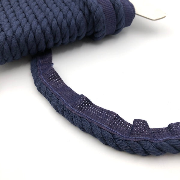 FLANGED CORD Navy Per meter 8mm / Mollies New Zealand