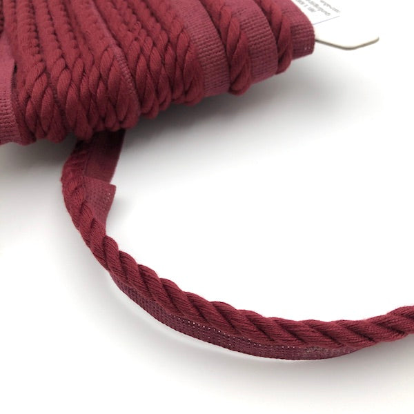FLANGED CORD Burgundy Per meter 8mm / Mollies New Zealand