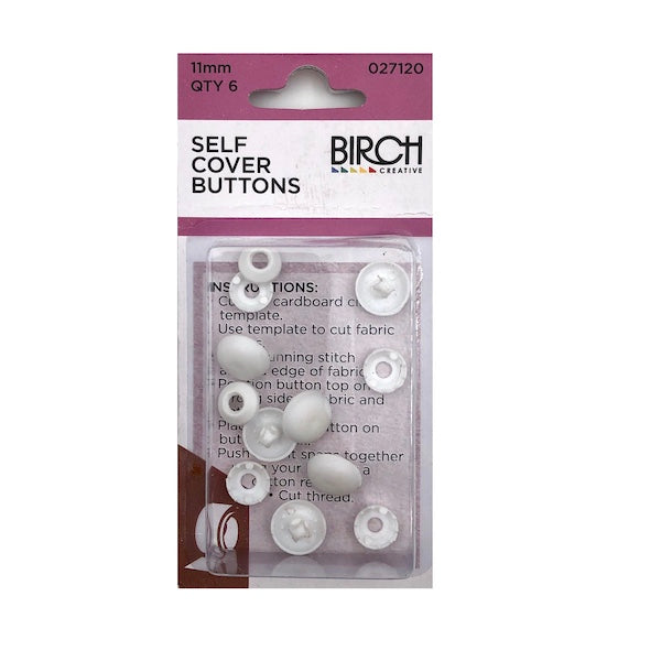 BIRCH Self Cover Buttons 11mm | Mollies Make And Create NZ