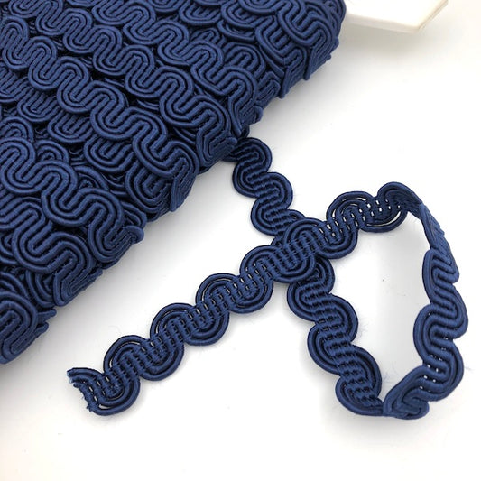 GIMP BRAID Curved 13mm Navy Per meter / Mollies New Zealand