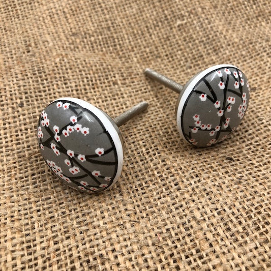 CERAMIC KNOB Anin Cherry Blossom / Mollies New Zealand
