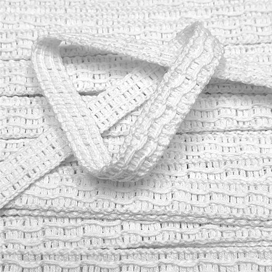 GIMP BRAID Knitted 15mm White Per meter / Mollies New Zealand