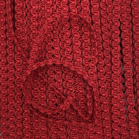 GIMP BRAID Link 8mm Claret Per meter / Mollies New Zealand