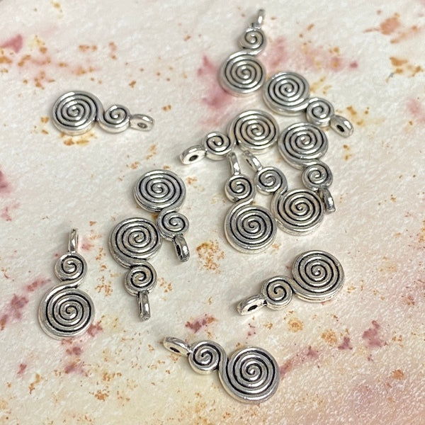 SULLIVANS Charm Silver Double Swirl | Mollies Make And Create NZ