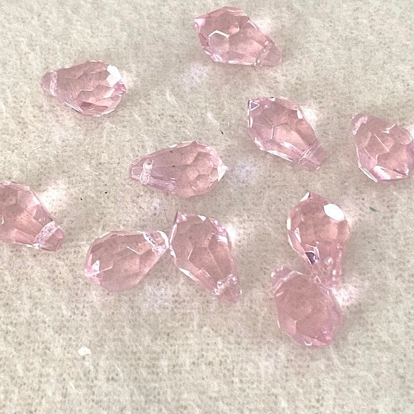 SULLIVANS Glass Teardrop Beads 15mm Pink 9PK / Mollies New Zealand
