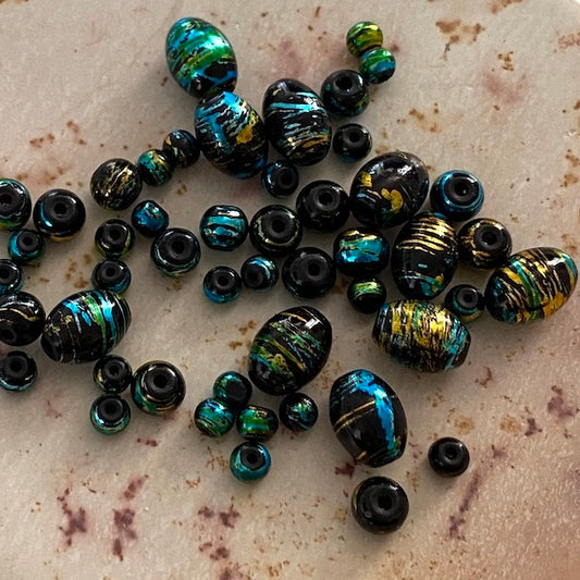 SULLIVANS Glass Beads Striped 4mm & 8mm 50PK | Mollies Make And Create NZ