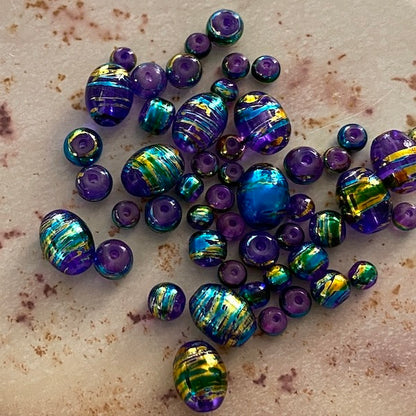SULLIVANS Glass Beads Striped 4mm & 8mm 50PK | Mollies Make And Create NZ