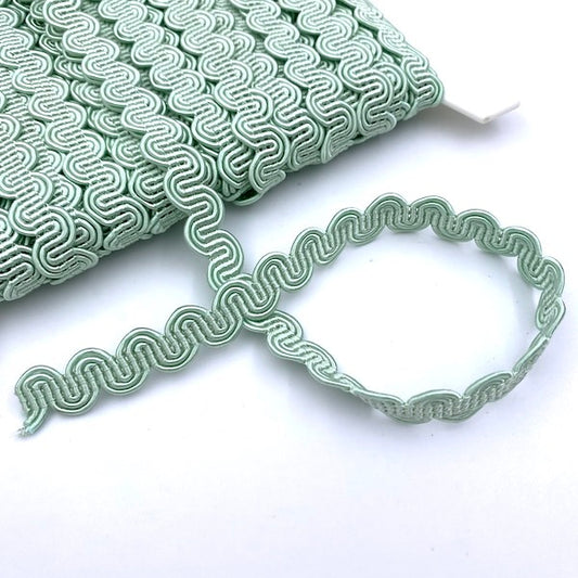 GIMP BRAID Curved 13mm Mint Per meter / Mollies New Zealand