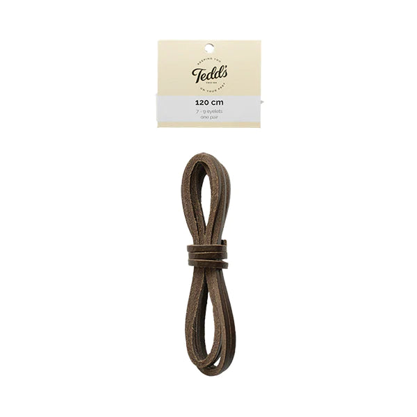 TEDD'S Leather Boat Laces Dark Brown 120cm / Mollies New Zealand