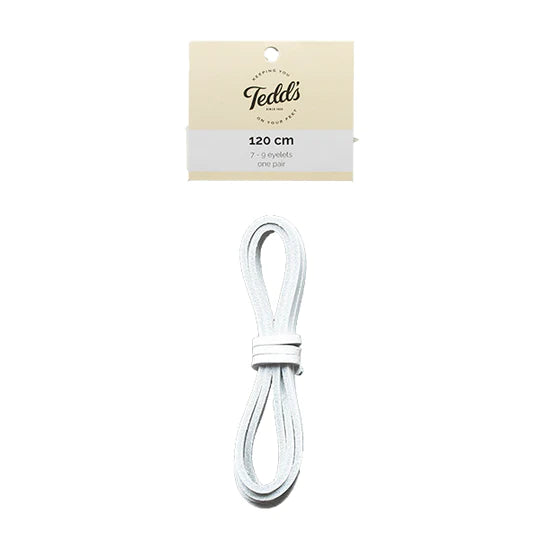 TEDD'S Leather Boat Laces White 120cm / Mollies New Zealand