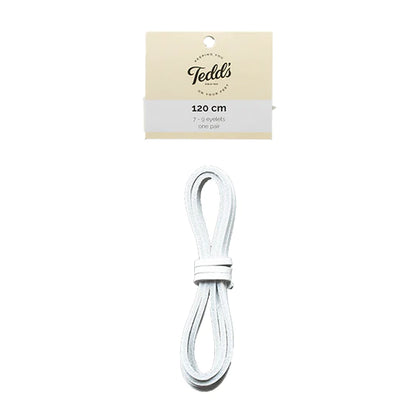 TEDD'S Leather Boat Laces White 120cm / Mollies New Zealand