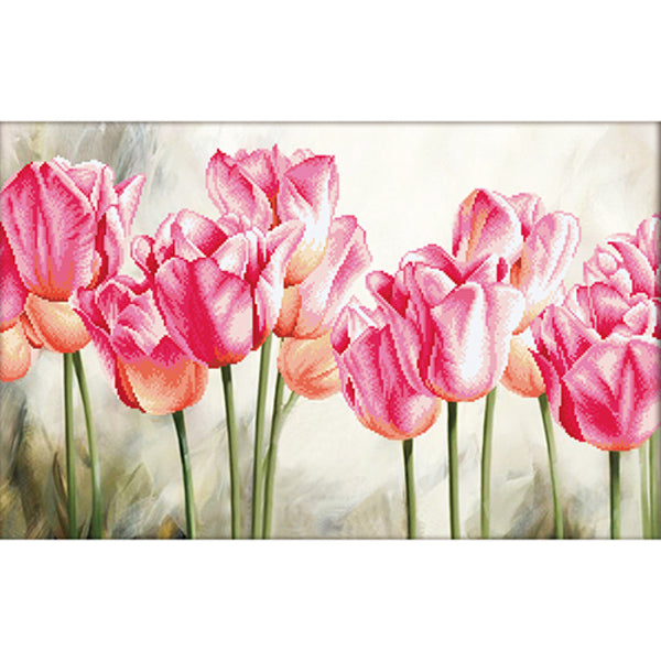 NEEDLEART WORLD No Count Embroidery Pink Tulips | Mollies Make And Create NZ