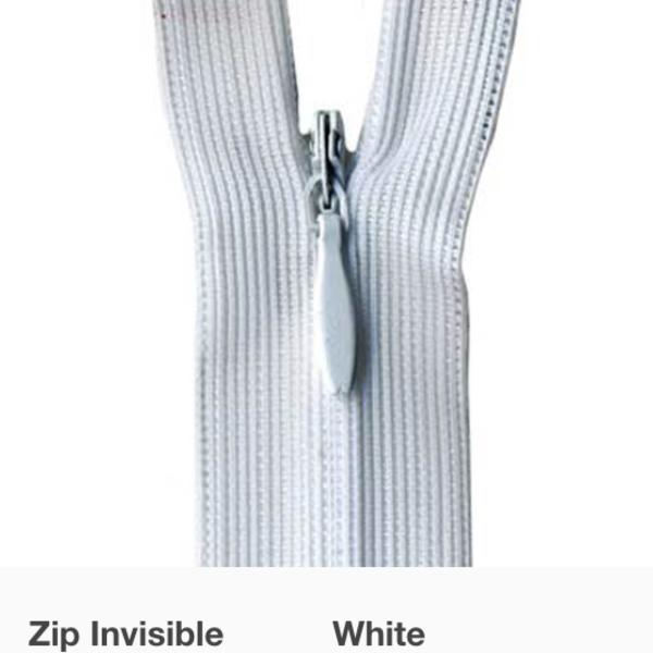 Invisible Zipper White 45cm / Mollies New Zealand