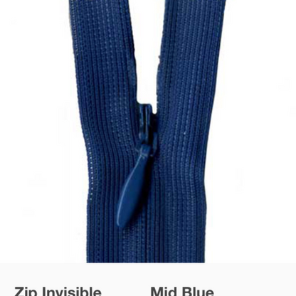 MOLLIES New Zealand / Invisible Zipper Mid Blue #871 30-35cm