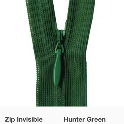 MOLLIES New Zealand / Invisible Zipper Hunter Green #876 30-35cm
