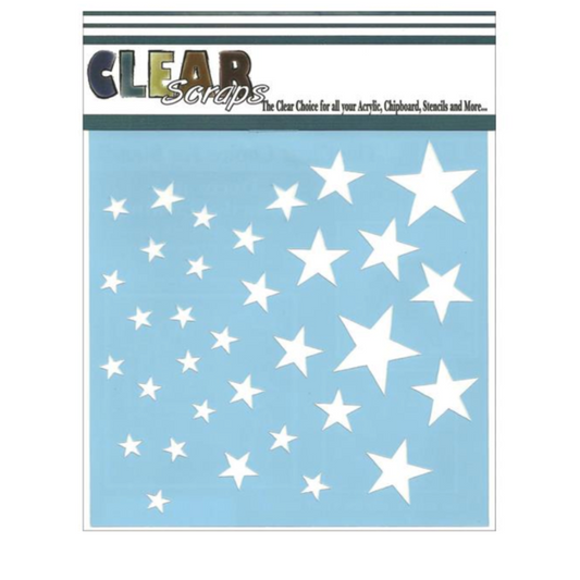 CLEAR SCRAPS Stencil Stars / Mollies New Zealand