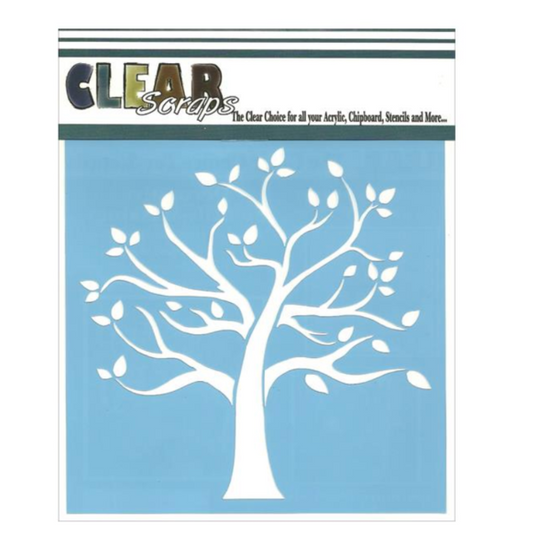 CLEAR SCRAPS Stencil Family Tree / Mollies New Zealand