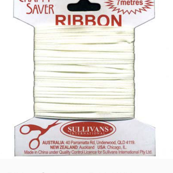 SULLIVANS Crafty Saver Satin Ribbon Bridal White / Mollies New Zealand