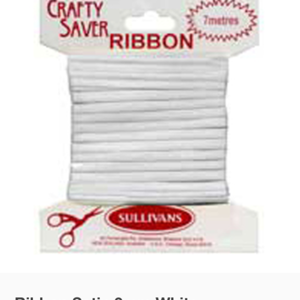 SULLIVANS Crafty Saver Satin Ribbon White / Mollies New Zealand