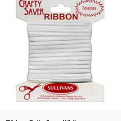 SULLIVANS Crafty Saver Satin Ribbon White / Mollies New Zealand