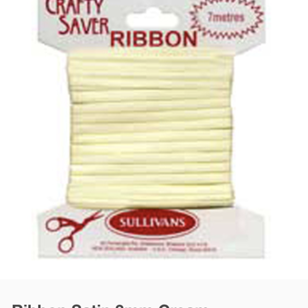 SULLIVANS Crafty Saver Satin Ribbon Cream / Mollies New Zealand