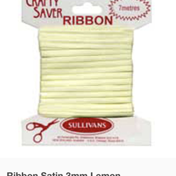 SULLIVANS Crafty Saver Satin Ribbon Lemon / Mollies New Zealand