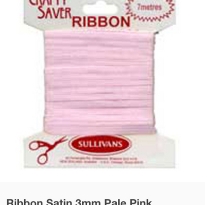 SULLIVANS Crafty Saver Satin Ribbon Pale Pink / Mollies New Zealand