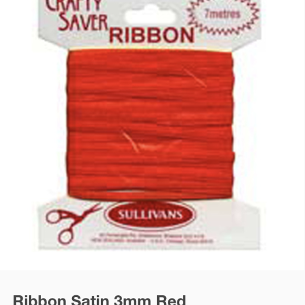 SULLIVANS Crafty Saver Satin Ribbon Red / Mollies New Zealand