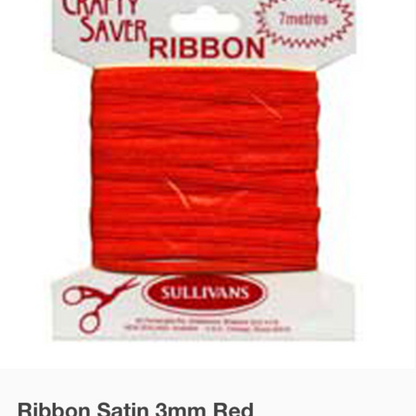 SULLIVANS Crafty Saver Satin Ribbon Red / Mollies New Zealand