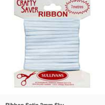 SULLIVANS Crafty Saver Satin Ribbon Sky / Mollies New Zealand