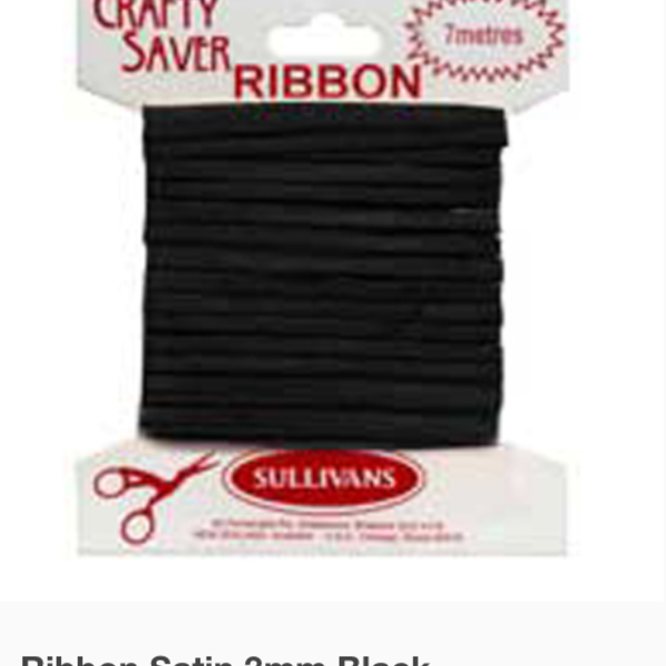 SULLIVANS Crafty Saver Satin Ribbon Black / Mollies New Zealand