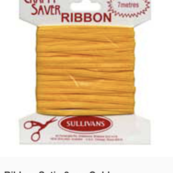 SULLIVANS Crafty Saver Satin Ribbon Gold / Mollies New Zealand