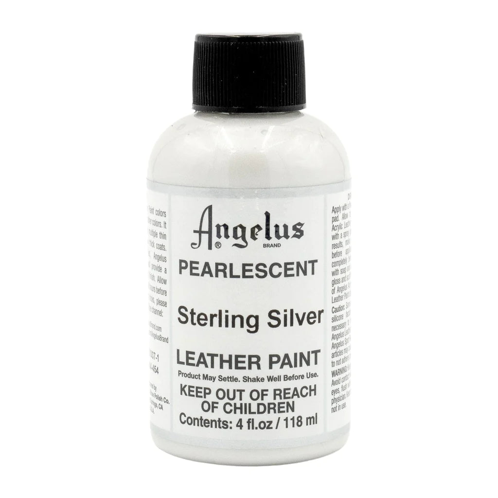 ANGELUS Acrylic Leather Paint Sterling Silver Pearlescent | Mollies Make And Create NZ