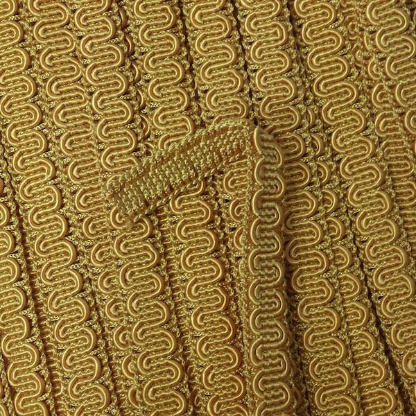 GIMP BRAID Scroll 15mm Yellow Gold | Mollies Make And Create NZ